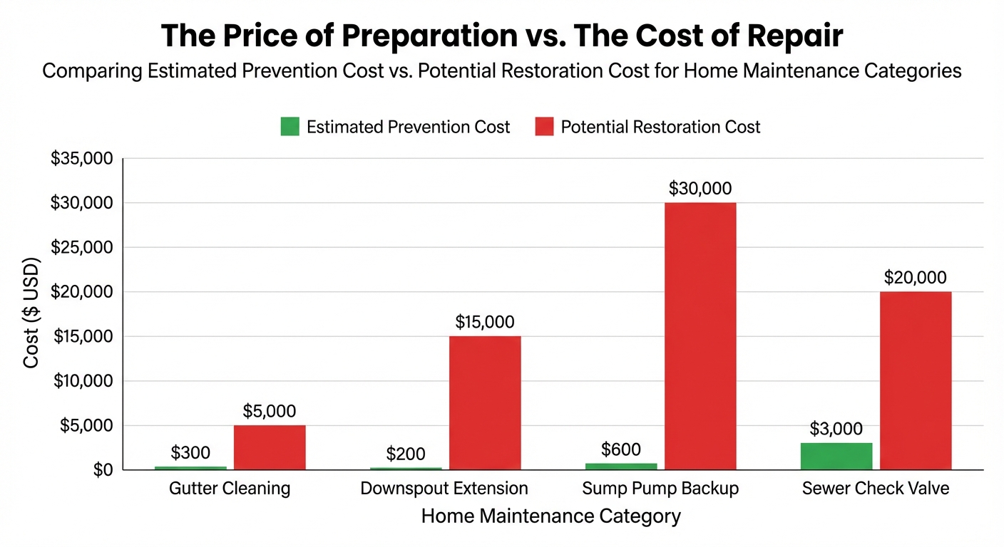 Chart Comparing the Price of Preparation vs. the Cost of Repair